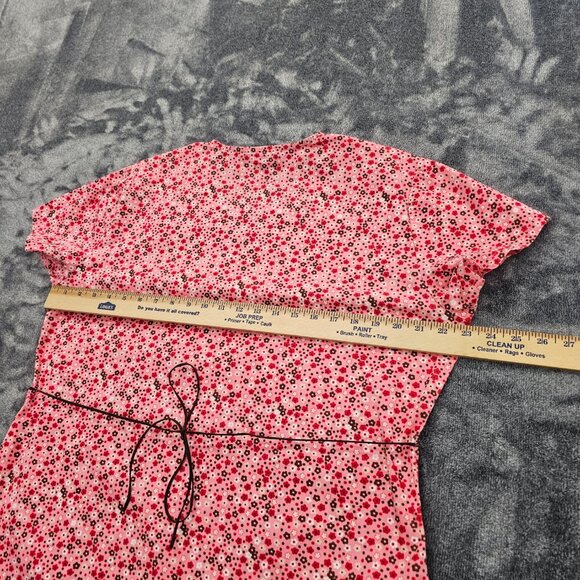 Nu Dimension Stretch Scrub Top Womens Large v neck floral print Nursing uniform - Picture 13 of 15